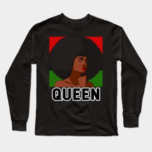 Beautiful Black Queen Melanin African Afro Long Sleeve T-Shirt